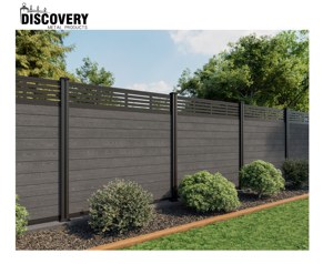 Fuerte prueba UV diseño innovador coextrusión plástico madera plástico compuesto valla de jardín con pantalla de aluminio o WPC - Product Image 3