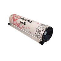 Boîte d'emballage en rouleau biodégradable avec tube pop-up à ouverture par poussée, en papier alimentaire rond pour sushis, avec impression de logo personnalisé