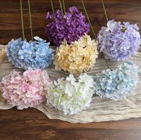 Bunga buatan hidrangea, kualitas tinggi dekorasi meja ruang tamu ornamen vas batang plastik