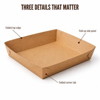 Barquettes jetables en papier kraft à ouverture supérieure pour frites, poulet frit et saucisses grillées – Contenants à emporter pour BBQ