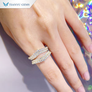 Tianyu permata 2ctw potongan bulat D tidak berwarna berlian moissanite cincin bungkus <span class=keywords><strong>enhancer</strong></span> asli 18k 14k10k cincin berlian lab wanita emas kuning - Product Image 6