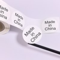Étiquettes rondes adhésives personnalisées « Fabriqué en Chine » pour l'exportation, étiquettes d'origine pour colis et expéditions en papier