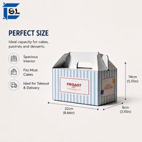 Boîte cadeau de luxe personnalisée pour gâteaux avec poignée pliable, en carton, pour boulangeries et solutions de présentation en magasin.