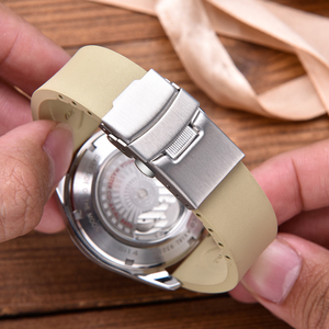 Fermoir pliant en acier inoxydable JAETIUM avec verrou de sécurité, boucle déployante brossée pour bracelet de montre en caoutchouc 16/18/20 mm - Product Image 5