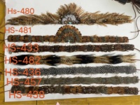 Bandeau de chapeau en plumes de coq naturelles lavées, avec franges et ruban, pour hommes et femmes, style cowboy, fedora, accessoire de coiffure et de costume