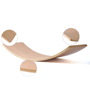 Planche à roulettes d'équilibre <span class=keywords><strong>en</strong></span> bois Montessori de haute qualité JIESEN, fabrication professionnelle, entraînement physique, balançoire incurvée - Product Image 1