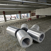 Connecteur de matériaux de construction métalliques durables en petite série personnalisable, coupleur de barres d'armature en acier au carbone fabriqué par technique de laminage à chaud