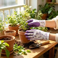 Gants en mousse de latex durables avec logo personnalisé, antidérapants, résistants aux épines, pour l'arrangement floral, la coupe des fleurs et la récolte