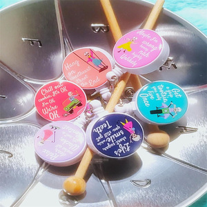 Porte-clés créatif en ABS avec boucle à tirage facile, motif infirmière amusante, en verre cristal rond, pour badge, transfrontalier - Product Image 1