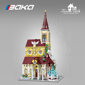 Baka 33203 Rose Red Monastery <b>Building</b> <b>Blocks</b> Educational Toy Model For Girls And Teens Architecture DIY Assembly - Product Image 3