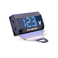 DC10-150V Voltmeter Digital Aksesori Sepeda Motor dengan Tampilan LED Braket Pengukur Monitor Baterai Penguji Tegangan Tahan Air