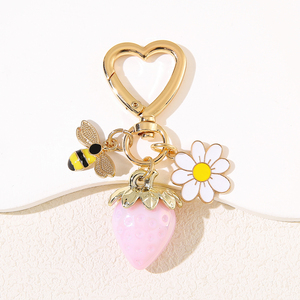 TG-2679 Wholesale of New Cute Bee Strawberry Heart-shaped Keychains, Ladies' Bag Pendants and <b>Key</b> <b>Chains</b> Are Selling Well - Product Image 6