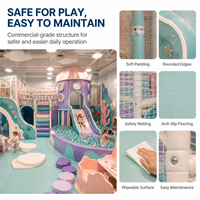 Équipement de piscine à balles d'intérieur, mini-maisonnette, tunnel de jeu, sièges parentaux, pods souples en plastique, accès à faible hauteur personnalisable pour