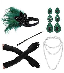 2025 phong cách mới cổ điển 20S tuyệt vời Gatsby Mũ sắt lông Headband 1920S flapper Gatsby Phụ kiện tóc cho Đảng prom - Product Image 4