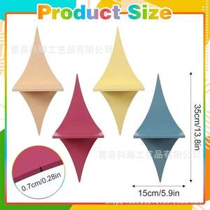 Geometric Wall Mounted <b>Shelf</b> Diamond Shape Storage <b>Rack</b> For Living Room Display Plant Vase Decorative <b>Shelves</b> - Product Image 4