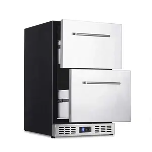 Freestanding all'aperto frigorifero vino doppio cassetto frigo posteriore bar refrigeratore bottiglia incorporato