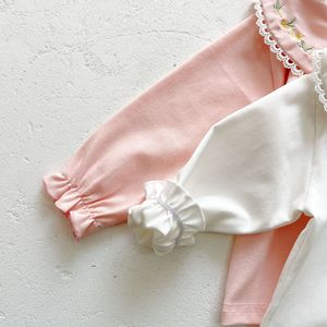 Camicetta Primaverile e Autunnale 2022 per Bambine con Ricamo Semplice, Colletto e Maniche Lunghe in Cotone, 0-3 Anni - Product Image 6