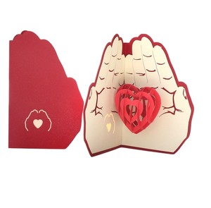 Tarjeta creativa con diseño <span class=keywords><strong>de</strong></span> corazón en la mano, tarjeta 3D emergente, regalo para el Día <span class=keywords><strong>de</strong></span> San Valentín, tarjeta <span class=keywords><strong>de</strong></span> felicitación hecha a mano, tarjeta <span class=keywords><strong>de</strong></span> invitación <span class=keywords><strong>de</strong></span> boda - Product Image 1