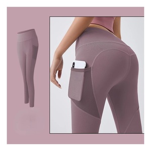 Pantalon de yoga en gros avec contrôle des poches Leggings taille haute pour femmes Séchage rapide Fournisseur de leggings de yoga quotidiens personnalisés de BD - Product Image 2