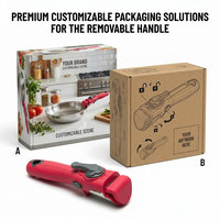 Poignée de casserole universelle amovible E-Top rouge, poignée latérale pour casserole, faitout, poêle, pièce de rechange pour ustensiles de cuisine, accessoires de cuisine personnalisés