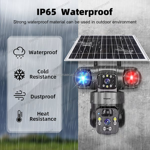 Hongnaer 8MP 3 Видео двойной объектив Wi-Fi солнечная панель Питание PTZ Surveil камера V380 Pro 4K WiFi уличная камера видеонаблюдения Солнечная - Product Image 4