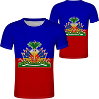 Maillot de football d'Haïti en gros pour hommes, T-shirt en polyester 2026 pour supporters de football d'Haïti, vêtements avec drapeau haïtien pour hommes