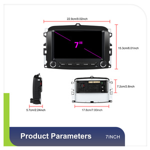 Podofo 7 pouces 4 + 64G 2 Din Android autoradio pour <span class=keywords><strong>Fiat</strong></span> 500L 2013-2019 sans fil Carplay/Android Auto IPS BT GPS WiFi vente en gros - Product Image 5