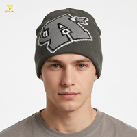 Bonnet unisexe de qualité, tendance, personnalisé, en tricot jacquard réversible, chaud pour l'hiver, 100% acrylique, avec pois et nœuds, style plage