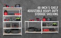 Supports de stockage sans boulons à 5 niveaux-Étagères de garage robustes, supports utilitaires et étagères polyvalentes