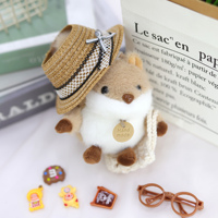 Porte-clés pendentif écureuil en peluche doux et mignon Jandudu fait main, 10 cm, rembourré en coton PP, jouet unisexe pour fêtes