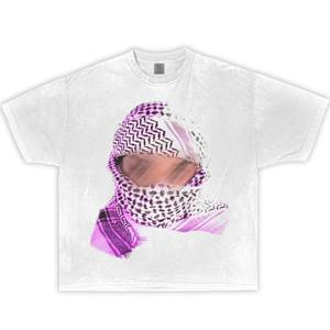 T-shirt Oversize da Uomo con Grafica Effetto Visione Sfocata nel Deserto, Streetwear, Girocollo, Manica Corta, 100% Cotone Jersey, Stampa Frontale - Product Image 1