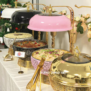 Set Perlengkapan Buffet dengan Wadah Pemanas Makanan Hotpot, Logo Kustom, Bentuk Bulat, untuk Acara, Chefing, Chfer, Buffet Cheffing Dishes - Product Image 1