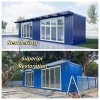 Casa Modular Desmontable de Acero con Aislamiento Transpirable, Estructura Plegable Tipo X, Espacio de Oficina, Solárium Iluminado