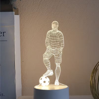 Lampe de table LED personnalisée en forme de joueur de football 3D, alimentée par USB, en acrylique, éclairage sportif pour la chambre à coucher, le salon, la table de chevet, décoration de la maison
