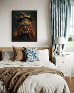 Pintura <span class=keywords><strong>de</strong></span> retrato <span class=keywords><strong>de</strong></span> Humor personalizado <span class=keywords><strong>de</strong></span> gato victoriano y arte <span class=keywords><strong>de</strong></span> pared, arte <span class=keywords><strong>de</strong></span> pared, decoración del hogar, ilustraciones felinas, regalo para amantes <span class=keywords><strong>de</strong></span> las mascotas, fábrica al por mayor - Product Image 2