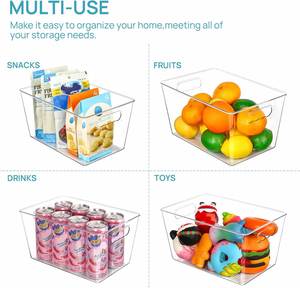 Wholesale PET Injection Molded Transparent Modern Kitchen Refrigerator <b>Storage</b> <b>Box</b> Multifunction Design 20x14x12.8cm Lightweight - Product Image 4