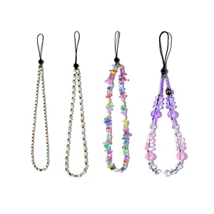 Moda resina acrílica cristal Bead telefone cordão cinta verão bonito urso gomoso frisado corrente do telefone móvel