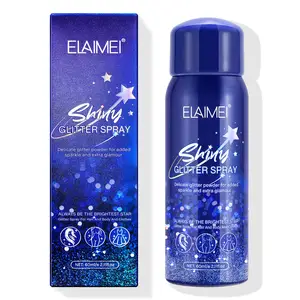ELAIMEI 2.1 oz erfrischend nicht fettig Weihnachten Make-up glänzend hinzufügen Glamour Kleidung Dekoration Haar Körper Glitter Spray
