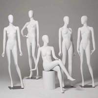 Maniquí Femenino Personalizable de Modelo Privado, Cabeza Tipo Huevo en Blanco Mate, Múltiples Poses para Exhibición en Tiendas de Ropa Femenina