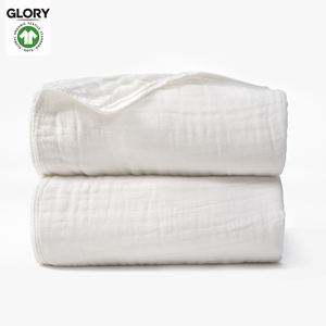 Manta de Muselina <span class=keywords><strong>para</strong></span> Bebé, 6 Capas, Algodón Orgánico, Suave, Transpirable, Blanca, con Logotipo Personalizado al por Mayor, <span class=keywords><strong>para</strong></span> Dormir - Product Image 1