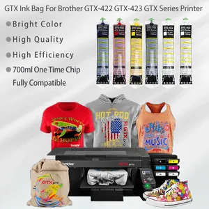 Brother GTX PRO 700 GTX-600 serisi dijital tekstil yazıcılar için çip ile GTX-4 ml toplu dolum boş GTX mürekkep torbası
