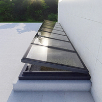 Panneau de verre mobile motorisé intelligent conception de toit sortie d'escalier électrique rétractable systèmes de fenêtres de lucarne pour toiture coulissante