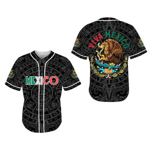 Jersey Baseball Desain Kustom Baru Cetak Digital Camo Meksiko Jersey Baseball Meksiko Latina Chacano Streetwear Sport Baseball Jersey - Product Image 2