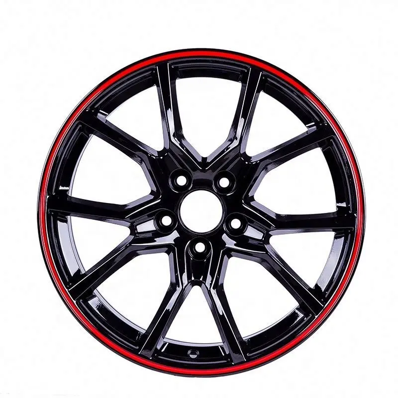 Flrocky Vành Đen Và Đỏ 17 Inch 5 Lug 5X112 Bánh Xe Hợp Kim Nhôm 5X1143 Bánh Xe