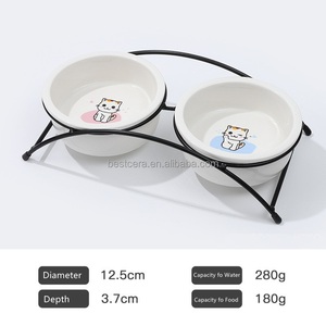 Cuencos de porcelana de alta calidad para mascotas para perros, comedero de agua y comida para mascotas, cuenco de cerámica para mascotas con soporte de hierro - Product Image 6