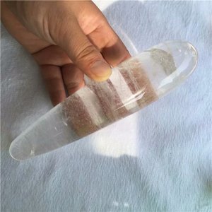 Consolador de cristal de cuarzo natural rock, varita de masaje con imágenes de piedras - Product Image 2