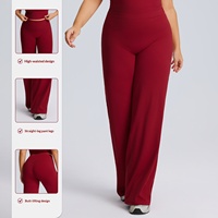 Pantalon de sport et de yoga taille haute amincissant ample en Spandex/Nylon pour femme, style décontracté et polyvalent, grandes tailles européennes et américaines