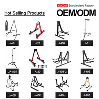 J-20 Factory Wholesale Easy to Fold Lightweight Display Rack Guitar Stand for Electric, Acoustic, Bass, Classical Guitars