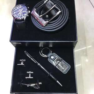 High-End Zakelijke Horloge Gift Set Mannen Gift Vader <span class=keywords><strong>Plot</strong></span> Drie-Layer Doos Riem Portemonnee Sleutelhanger handtekening Pen - Product Image 5