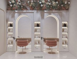 Station de <span class=keywords><strong>coiffure</strong></span> portable moderne avec miroir et éclairage LED, personnalisable pour salon de <span class=keywords><strong>coiffure</strong></span> - Product Image 3